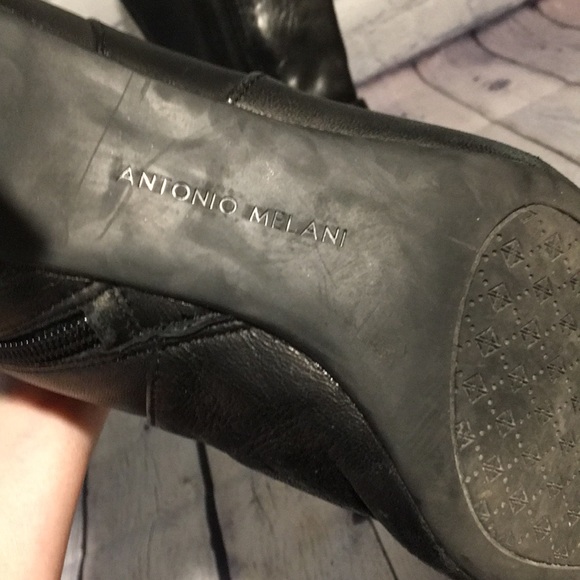 Antonio Melani women’s Black leather heeled boots - Picture 4 of 9